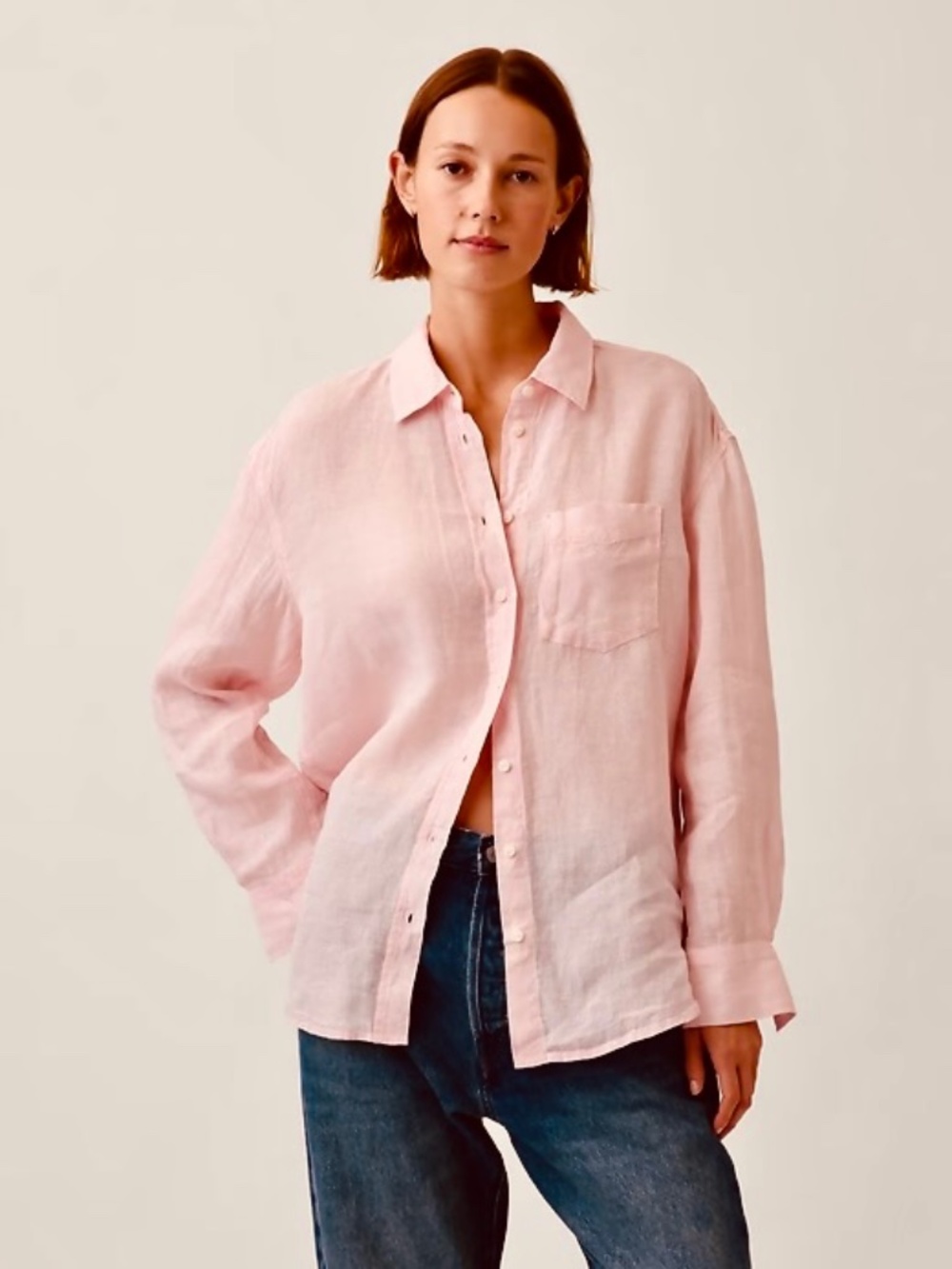 GAP 100% Linen boyfriend shirt M